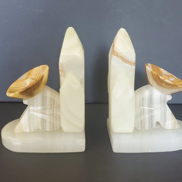 Onyx Mexican Art Bookends Siesta Cactus Office Desk Shelf Southwestern Navajo - Picture 1 of 10